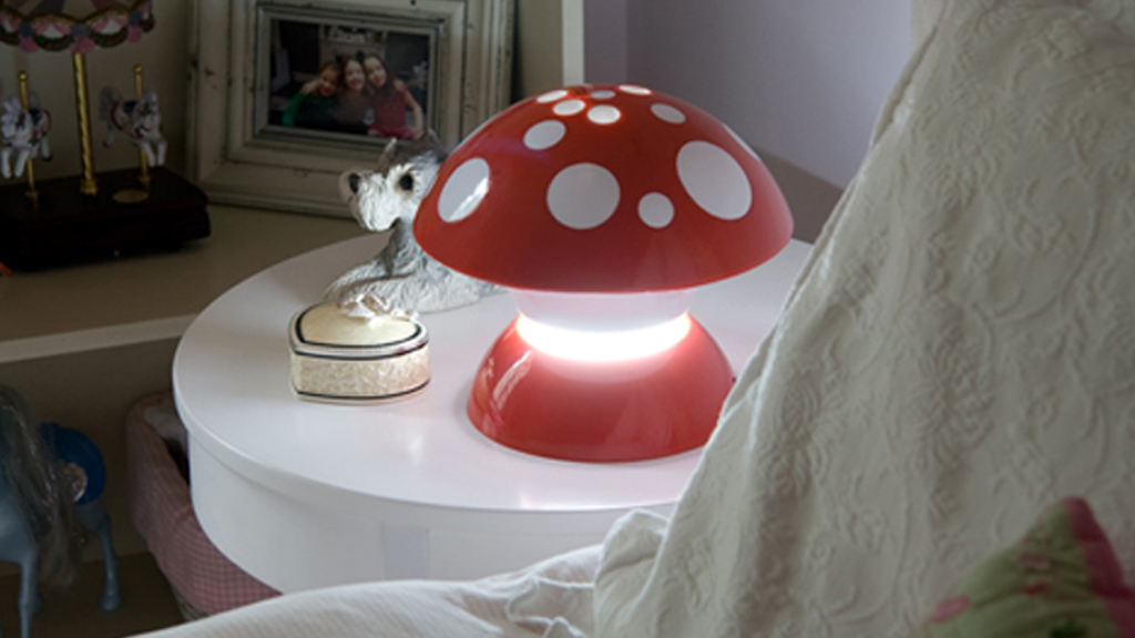 Mushroom Lamp on side table